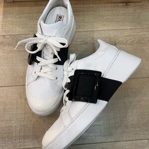 Roger Vivier White Sneakers with Black Accents